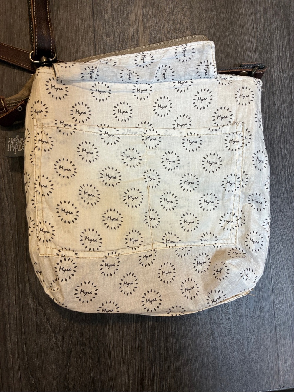 Myra Bag Neutral Medallion Pattern Crossbody Bag - Picture 7 of 8
